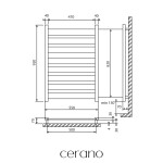 CERANO - Koupelnový radiátorový set Marco - kombinované vytápění, wifi tyč - boční jednobodové připojení - 600W - černá matná - 920x550 mm CER-682964