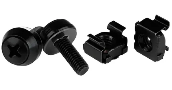 StarTech Montážní sada šroubů M5 a klecových matic černá / Montážní sada / M5 / 100 ks (CABSCREWM52B)