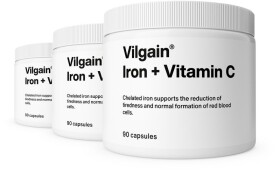 Vilgain Železo + Vitamin C – 3× 90 kapslí