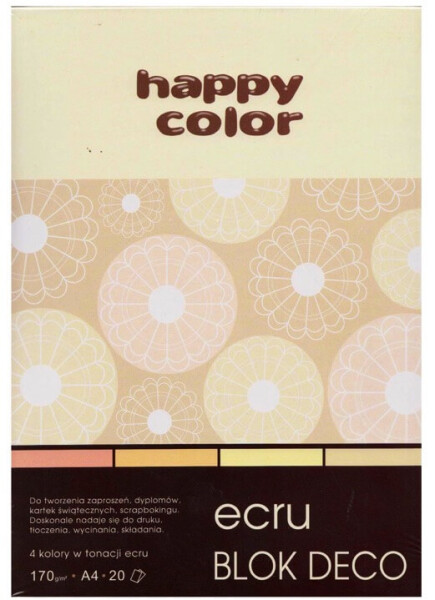 Barevné papíry Blok Happy Color Deco Ecru A4 170 g 20 listů