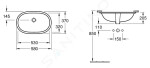 VILLEROY & BOCH - O.novo Vestavné umyvadlo 530x320 mm, s přepadem, bílá 41625001