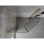 MEXEN/S - Mist Lsprchový kout pětiboký křídlový asymetrický 100x90, transparent, zlato kartáčovaná 8A8L-100-090-55-00