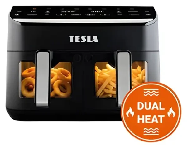 TESLA AirCook DualHeat QD464 XXL / Horkovzdušná fritéza / digitální ovládání / DualHeat technologie (8595689807559)