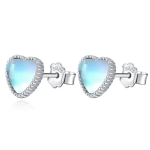 LUNICA Stříbrné náušnice MĚSÍČNÍ SRDCE 1028