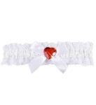 Ptakoviny.cz Podvazek bílý se stužkou a srdíčkem