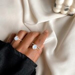 Royal Fashion prsten 14k zlato Vermeil GU-DR8346R-YELLOWGOLD-MOONSTONE-TOPAZ Velikost: 6 (EU: 51-53)