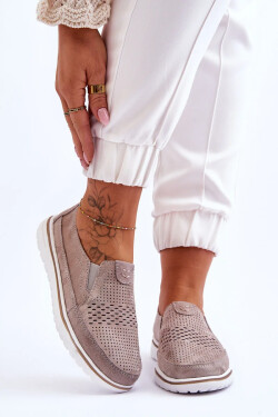 Semišové nazouvací boty Béžovo-zlatá Inez 37