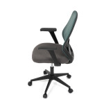 Židle kancelářská, látka zelená, houpací mechanismus, kolečka pro tvrdé povrchy