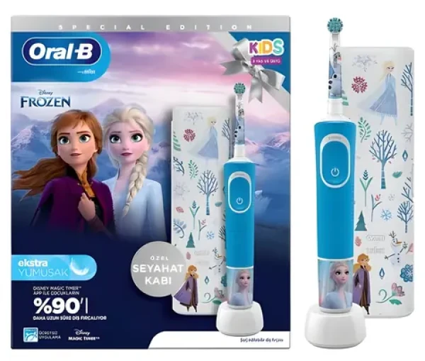 Oral-B Vitality Pro D103 Kids Frozen světle modrá / Elektrický dětský zubní kartáček / Oscilační / 2 režimy / časovač (8006540773178)