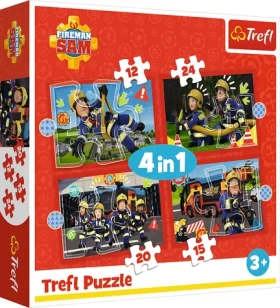 Trefl Puzzle Požárník Sam: Dobrodružství Požárníka Sama 4v1