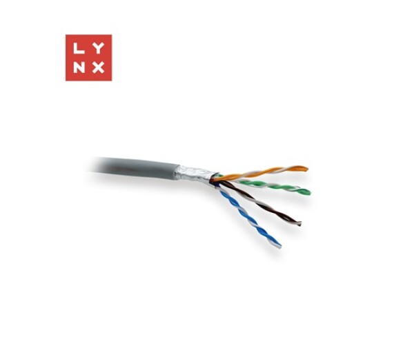 LYNX FTP kabel, Cat5e, LSZH, 0,5mm, celoměděný, vnitřní, šedý, box 305m EDF_10102835