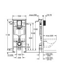 GROHE - Rapid SL Přestěnová instalace pro závěsné WC, nádržka GD2, stavební výška 113 cm 38536001