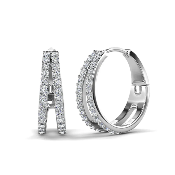 Elenys pozlacené náušnice s krystaly Swarovski® 18K bílé zlato