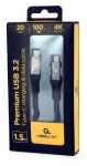 Gembird Premium USB-C / Datový kabel / USB-C - USB-C / USB 3.2 Gen 2x2 / 20 Gbit/s / 100W / 1,5 m (CCBP-USB3-CMCM100-1.5M)