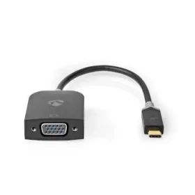 Nedis adaptér USB-C - VGA antracitová / Adaptér / USB 3.2 Gen 1 / 1920x1200 / kulatý / pozlacené / 0,20 m (CCBW64852AT02)