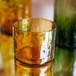 HK living Sklenička Tube Amber 250 ml, oranžová barva, sklo