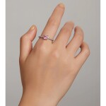 Stříbrný prsten Swarovski Elements Erica, stříbro 925/1000, Růžová 52