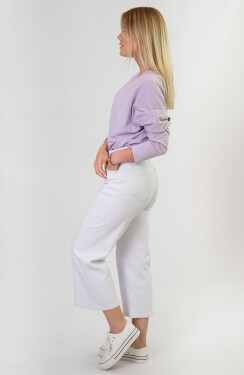 Široké dámské kalhoty bílé barvě bílá model 8969271 FASHION