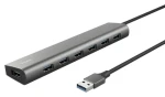 Trust Halyx stříbrná / USB hub / 7x USB-A 3.2 Gen 1 / hliníkové tělo (24967)