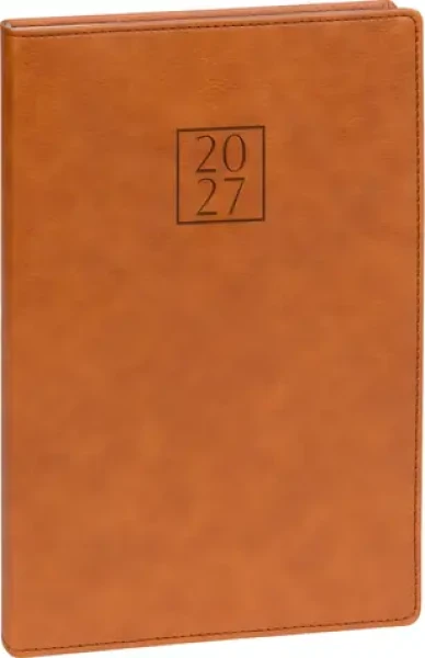 NOTIQUE Prestigio 2027 hnědý / Týdenní diář / 15 x 21 cm