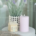 DeluxeHomeart Venkovní LED svíčka Dusty Pink 15 cm, růžová barva, fialová barva, plast