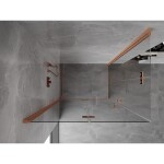 MEXEN/S - Mist-F Duo sprchový kout skládací dveře levá 120 x 75, transparent, měď kartáčovaná 8A6-120L-075P-65-00