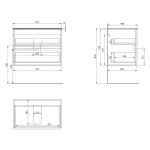 AQUALINE - PANEDA STRIP umyvadlová skříňka 74,5x55x45,2cm, dub emporio PN375