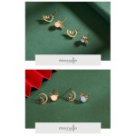 Vánoční stříbrné náušnice Rudolph Blue - stříbro 925/1000, Modrá