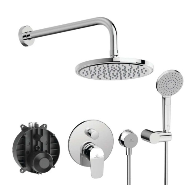 IDEAL STANDARD - CeraFlex Sprchový set s baterií pod omítku, s tělesem, 3 proudy, průměr 20 cm, chrom BC447AA