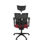 Kancelářská židle, potah bordó látka a černá síťovina MESH, houpací mech.