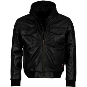 Pánská Kožená Bunda Cassian Celeste Brixton Černá Velikost: S