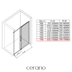 CERANO - Sprchové posuvné dveře Lantono L/P - 8 mm - Soft-Close - chrom, transparentní sklo - 170x195 CER-432037