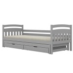 Postel Tosia přistýlka + zásuvky 80x160 šedá