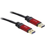 Delock USB 2.0 prodlužovací kabel plochý zahnutý [1x USB 2.0 zástrčka A - 1x USB 2.0 zásuvka A] 1.00 m černá oboustranně zapoji