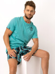 Pyžamo Key MNS 630 A25 kr/r M-2XL GREEN-GRID XXL