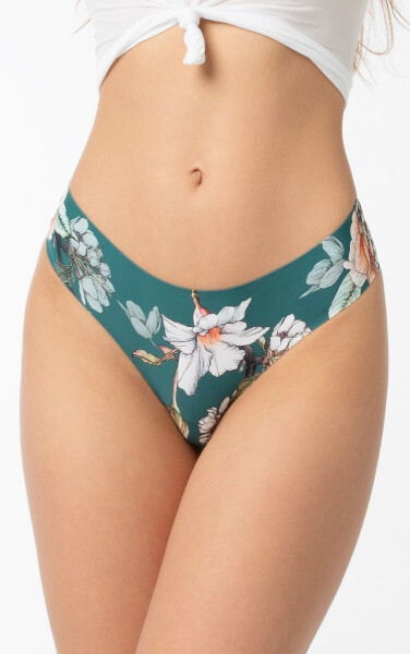 Dámské kalhotky Tea Rose Simple Brasil zelené se vzorem - Julimex M