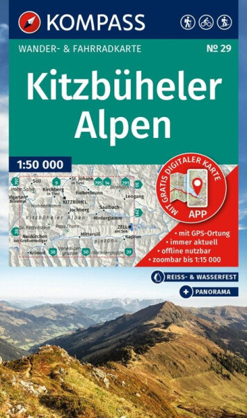 Kitzbühelské Alpy 1:50 000 / turistická mapa KOMPASS 29