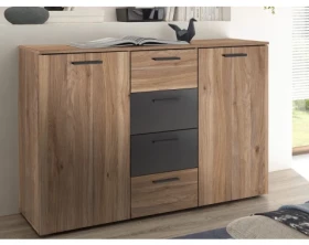 Komoda se šuplíky Aschau, dub mauvella/grafit