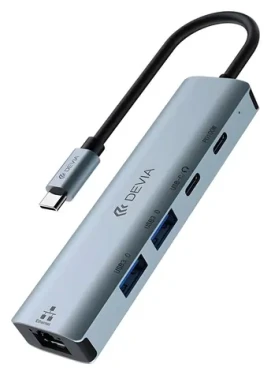 Devia Leopard Series EC701 tmavě šedá / USB-C hub / 5v1 (6942297108943)