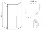 REA - Sprchový kout DIAMOND 90x90 COPPER BRUSH bez sprchové vaničky REA-K6966
