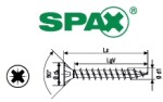 Vrut Spax Pozidrive velikost 4 velikost: 4 x 40, nelze po kusech; pouze celá balení: 1000ks