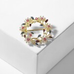 Exkluzivní brož Swarovski Elements Olivia - věnec kvítí, Barevná/více barev