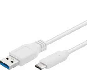 Rozbaleno - PremiumCord propojovací USB 3.0 kabel s konektory USB-C - USB-A bílý 1m / rozbaleno (8592220014445.Rozbaleno)