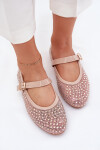 Zdobené Dámské Baletky S Páskem A Přezkou Béžové Avirae 41