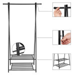 Věšák, kov, černá, AUV-E1105 BK