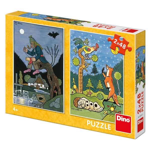 Josef Lada - Pohádky: puzzle 2x48 dílků - Dino