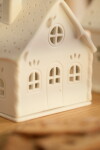 Räder Porcelánový svícen domeček Candy Cane, bílá barva, porcelán