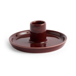 HAY Kameninový svícen Disc S Chestnut brown, hnědá barva, keramika
