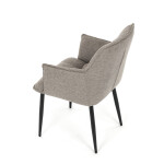 Židle jídelní, hnědá vodoodpudivá látka, černý matný lak, kovové nohy