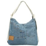 Módní dámský textilní kabelko-batoh Folos, krémový